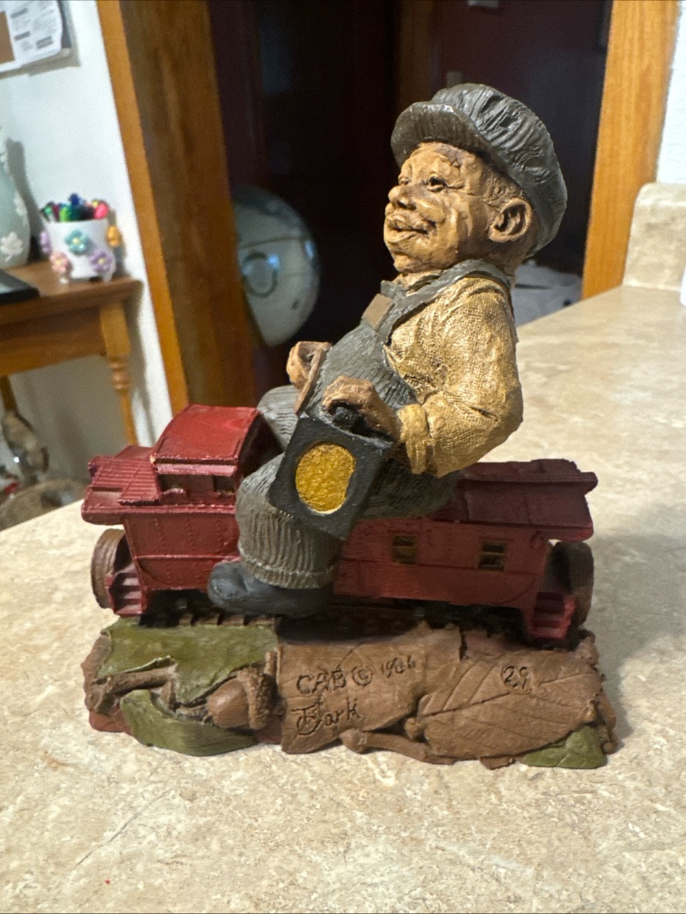 Vintage Tom Clark Gnome "CAB" Train Brakeman Figurine 1986 Cairn Studios Signed